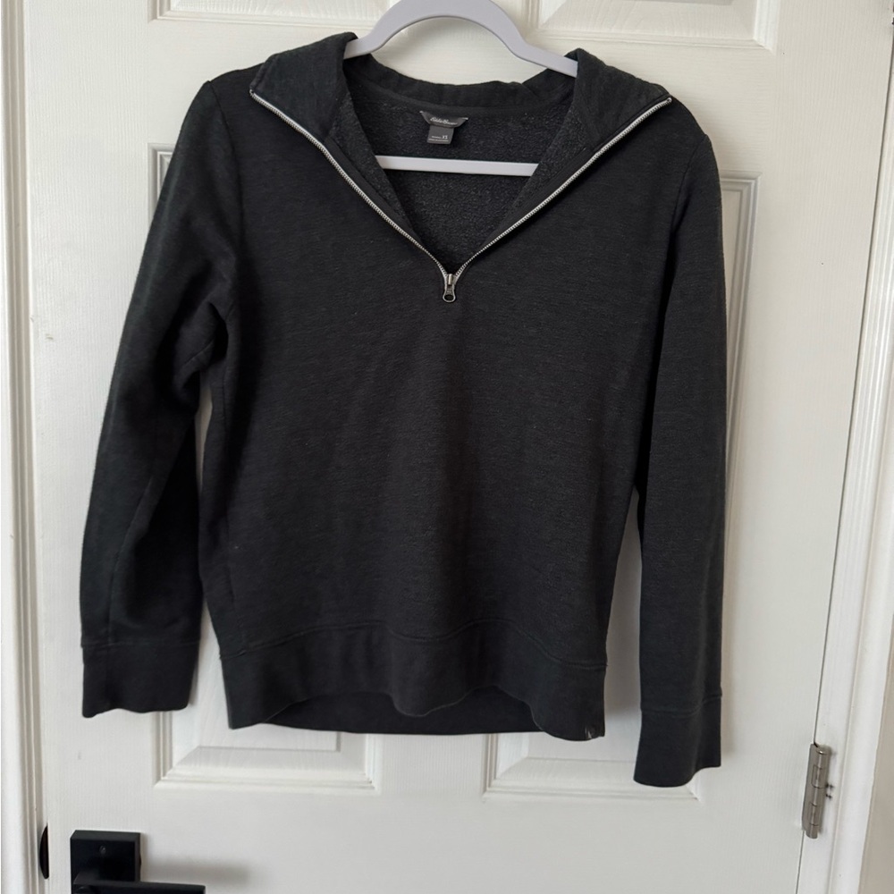 Eddie Bauer Dark Gray Half-Zip Hoodie